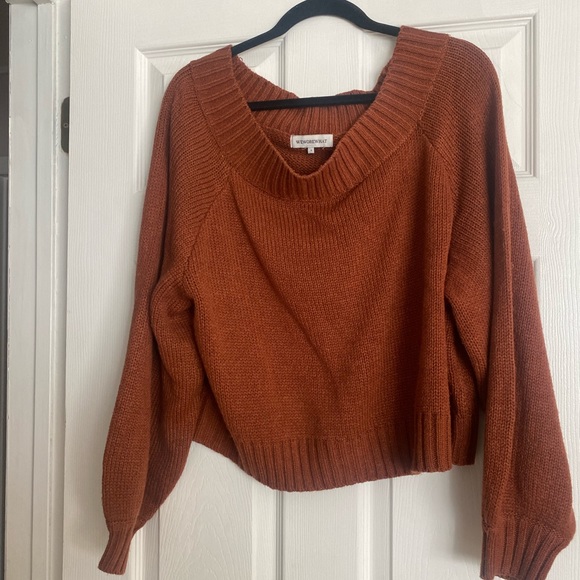WeWoreWhat Off the Shoulder Sweater | Rust - Picture 4 of 6